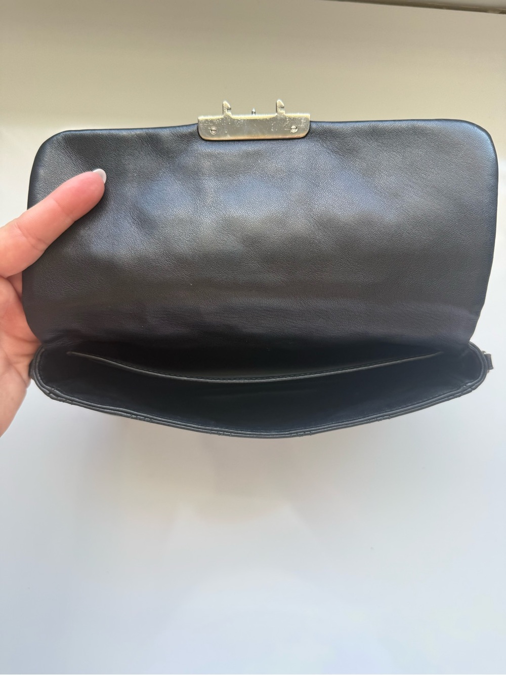 Dior Black Quilted Mini Shoulder Bag with Long Silver Chain - Picture 4 of 4